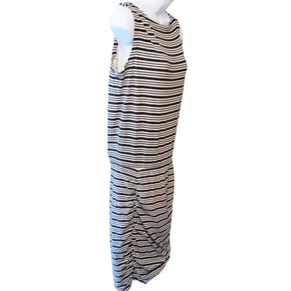 Athleta Sleeveless Dress Tulip Hem Striped Ruched Athleisure Size S - Picture 5 of 12